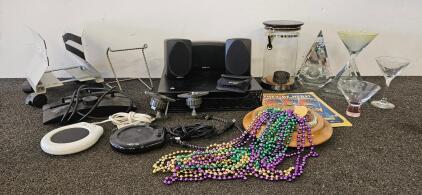 Speaker Set, Vintage Ashtray, Harley Davidson Pins, Home Decor, and More