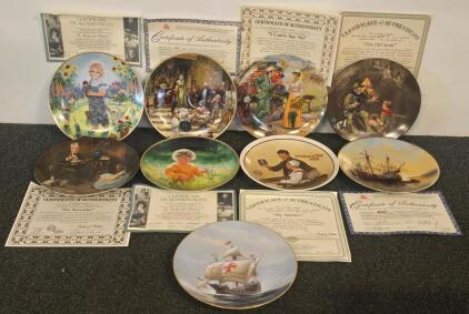 Norman Rockwell, McClelland, & Other Collector Plates w/ COA &ndash; Limited Edition, Knowles, 8.5"