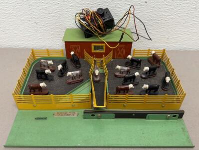 American Flyer Model 771 Operating Stockyard, S Scale, 12 Cows, Controller, A.C. Gilbert Co. USA