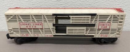 Lionel 6376 Circus Stock Car, O Gauge, 1956&ndash;1957, White with Red Roof