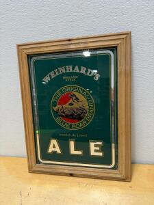 Weinhard's Blue Boar Brand Premium Light Ale Framed Classicworks Glass Beer Sign 18"x14"