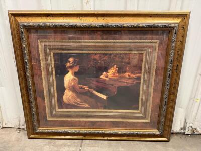 Ornate Framed "Songs of Childhood" Print by Picture Galleries Inc., 44"x36", Model 6924-NE09