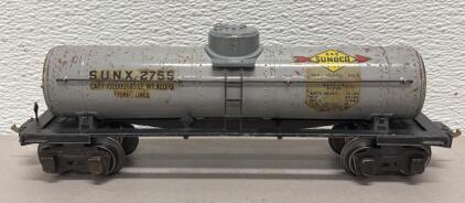 Lionel Lines 2755 O Gauge Sunoco Tank Car, Metal, Circa 1945&ndash;1949, S.U.N.X. 2755