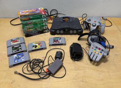 Nintendo 64 Console Bundle w/ 2 Controllers, 11 Games (5 Boxed), Glove Controller, Cables