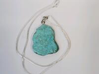 120cts. Turquoise Freeform Slice 24" Necklace - 5