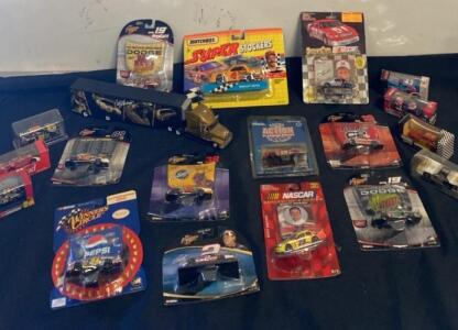 NASCAR 1:64 Diecast Car Collection &ndash; Matchbox, Winners Circle, 15 Cars, Transporter Truck, Sealed