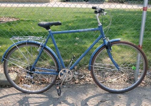 Retrospec City Commuter Bike, 7-Speed, 700c Wheels, Blue, Rear Rack, Fenders, Kickstand