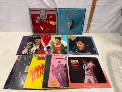Vintage Vinyl LP Collection &ndash; Eagles Live, Greatest Hits, Multiple Elvis Presley Records, More