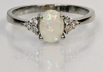Beautiful Fire Opal Ring, Size 9