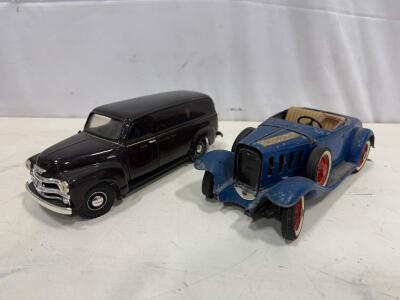 Die-cast Model Cars (Vintage Roadster & UPS Chevrolet Panel Van)