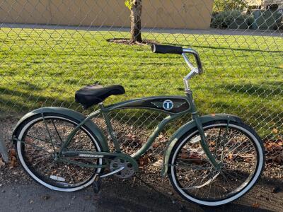 Torker Cruiser Bike 26" Wheels Single Speed Coaster Brake Olive Green Classic Frame