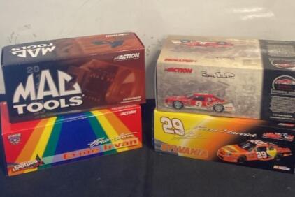 Action 1:24 Scale NASCAR Diecast Lot - Dale Jarrett, Irvan, Harvick, Elliott, Mac Tools Edition