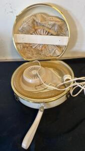 General Electric Deluxe Bonnet Hair Dryer, Vintage 1960s-70s, 4 Heat Settings, Portable Case