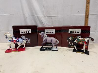 Trail of Painted Ponies Enesco Figurines: Star Spangled Rodeo, Storm Rider, Cheyenne Warrior, Boxed