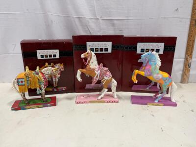 Set of The Trail of Painted Ponies Figurines &ndash; Appaloosa Pride 2019, Cowgirl Cadillac 2010, Heart to Heart