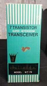 (1) Vintage Juliette Model WT-78 - 7-Transistor Super Heterodyne Transceiver (Walkie Talkie) In Original Box
