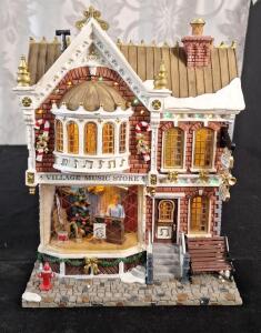 (1) Lemax 2004 Collectible Lighted Building Facade, "Village Music Store"