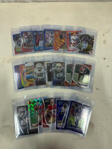 2020 NFL Rookie Football Card Lot &ndash; 18 Cards &ndash; Prizm, Donruss, Mosaic, Lamb, Higgins, Kinlaw