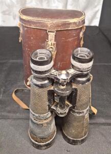 (1) Pair Of Vintage German Hensoldt Wetzlar 7x50 Marine Binoculars W/ Case