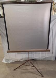 (1) Vintage Da-Lite Silver Pacer 40" x 40" Portable Tripod Projection Screen.