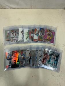 NFL QB Trading Card Lot: Prizm, Mosaic, Playoff, Optic - 14 Cards Wilson, Watson, Allen, Marino