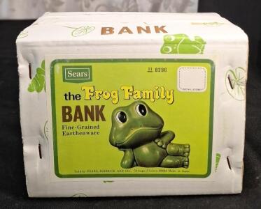 (1) Vintage 1970's Sears Neil The Frog Family Bank Sealed In Original Box