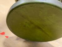 Mid-Century Modern Olive Green Ceramic Pedestal Planter with Ribbed Design 18&rdquo; - 5