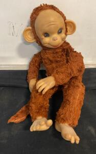 Monkey See - Monkey Buy - Vintage Rushton Rubber Face Monkey Plush Doll 23" Brown, Atlanta USA, 1950s-1960s