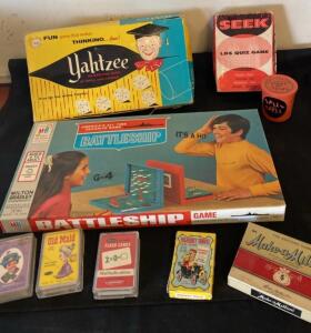 Vintage Milton Bradley Battleship Board Game, 1960s-70s, Classic Blue/Red Edition, and More Vintage Games