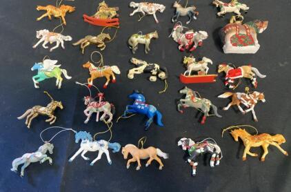 Assorted Breyer Horse Christmas Ornaments Lot &ndash; 21 Hand-Painted Holiday Resin Decorations