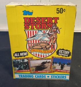 Topps Desert Storm Victory Series Trading Card Box 1991, 36 Wax Packs, 8 Cards + Sticker/Pack