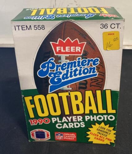 1990 Fleer Premiere Edition Football Cards Box - 36 Packs, 540 Cards, All-Pro Inserts