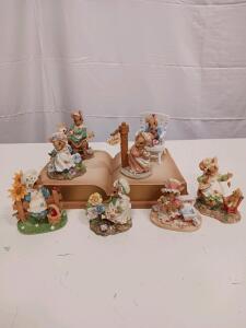 Cobble Lane Friends Collectible Mouse Figurines with Book Display Base
