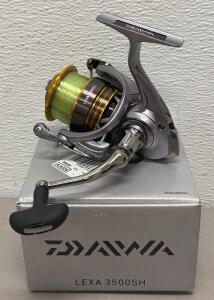 Daiwa Lexa 3500SH Spinning Reel, 6.2:1 Gear Ratio, 17.6 lb Max Drag, 4 Ball Bearings, Box, Pre-spooled
