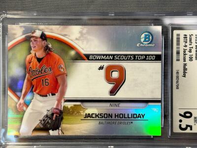 2023 Bowman Chrome Scouts Top 100 #BTP-9 Jackson Holliday CSG 9.5 Mint+ Baltimore Orioles