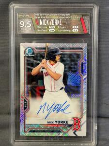 2021 Bowman Chrome Prospects Mega Box Refractor Autograph Nick Yorke HGA 9.5 GEM MT