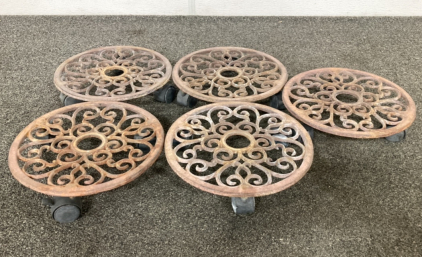 Wrought Iron Rolling Plant Stands