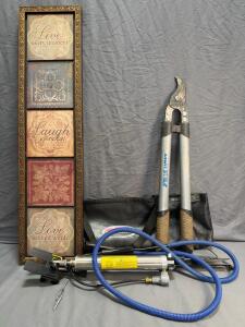 Roadmaster BrakeMaster 9000 Series Supplemental Braking System, Serial #034234, Family hanging Sign and Hedge trimmers