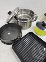 Tivoli & KitchenAid 7-Piece Cookware Set: Stainless Pots, Grill Pan, Steamer, Springform, Glass Lids - 3