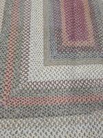Rectangular Braided Area Rug 9'x6', Multicolor, Reversible, Low Pile, Cotton Blend - 2
