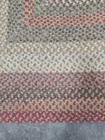 Rectangular Braided Area Rug 9'x6', Multicolor, Reversible, Low Pile, Cotton Blend - 3