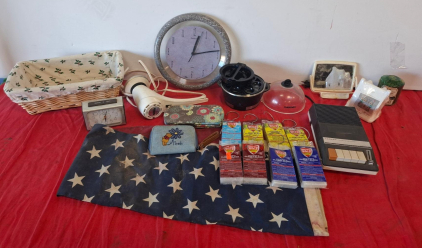 Lloyd's Portable Cassette Recorder With AC Adapter, Built-In Speaker, And Automatic Level Control, Vintage Massager ( Powered On) And More