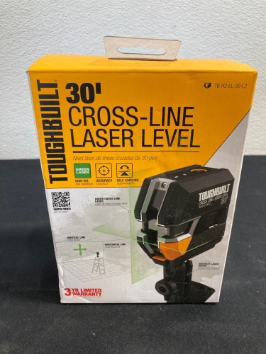 Toughbuilt 30’ Cross-Line Laser Level