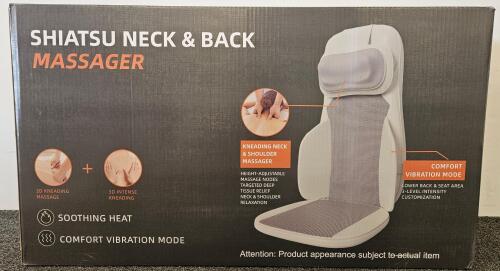 Rainwolf 2507A-R Shiatsu Neck & Back Massager with Heat, 4D Deep Tissue Kneading, Adjustable Intensity