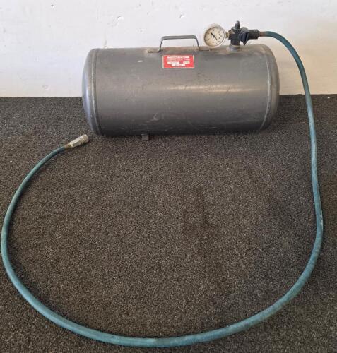 7-Gallon Portable Air Compressor Tank, Steel, 125 PSI Max, Quick-Connect Fitting, Hose Included