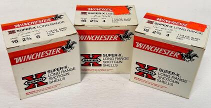 Winchester Super-X Long Range 16 Gauge 2 3/4" Shotgun Shells, #4 and #6 Shot Sizes