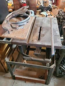 ( OFFSITE)Vintage Delta/Rockwell 10" Contractor Table Saw, Model 34-400, 1.5 HP Motor