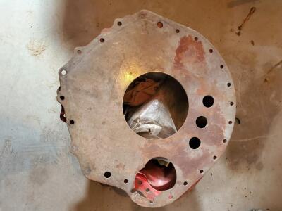 ( OFFSITE) SAE #3 Cast Iron Bellhousing for Medium/Heavy Truck Engines Red, ~14" Opening, 14 Bolt Pattern
