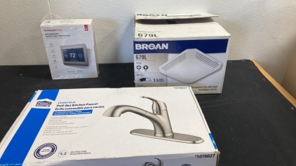 Pullout Kitchen Faucet- Smart Color Thermostat- Ventilation Fan