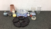 Assorted Glass Trinkets and Plates